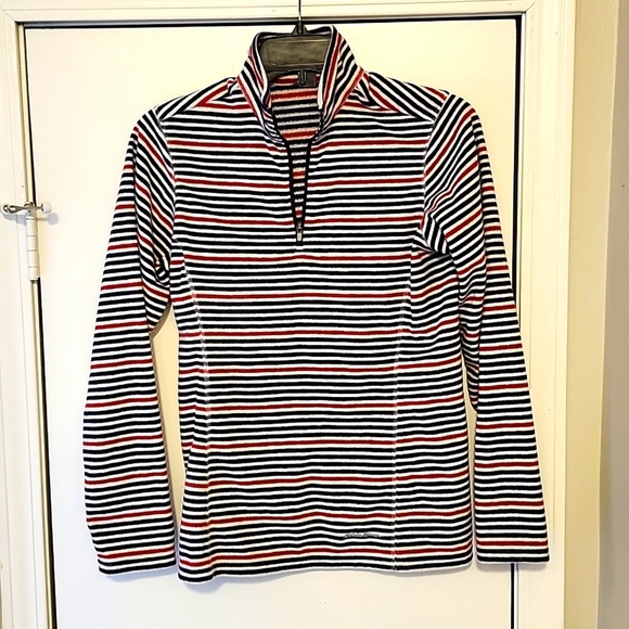 🔥SALE Eddie Bauer Women's Striped Fleece Pullover Sweater - Picture 2 of 4